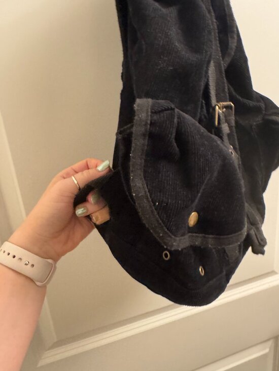 Olsenboye Y2K Boho Black Backback Bookbag Corduroy with Patches main image 5